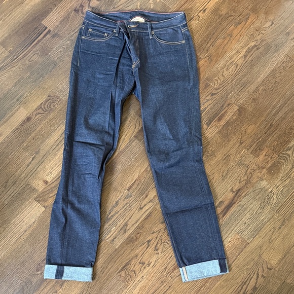 Raleigh Denim Denim - Dark Blue Raleigh Denim Women's Straight-Leg Selvedge-Style Jeans